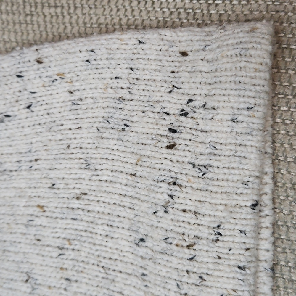 Liz Claiborne Crazy Horse Whipstitch Tweed Sweater NEW Women's L Cream V Neck - Picture 15 of 16